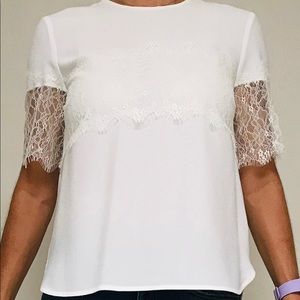 Lace panel front top